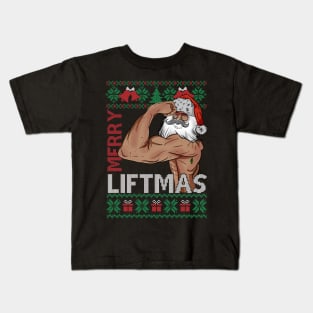 Funny Merry Liftmas Gym Xmas, Santa Gym Christmas Kids T-Shirt